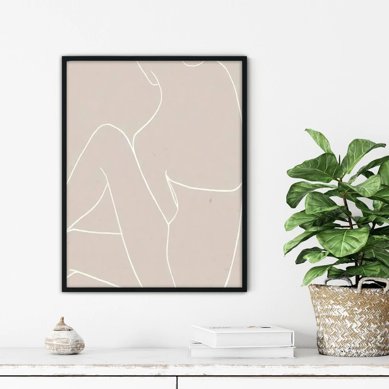 تابلو آتریسا طرح لاین آرت مدرن مدل ATFL04 فریم مشکی