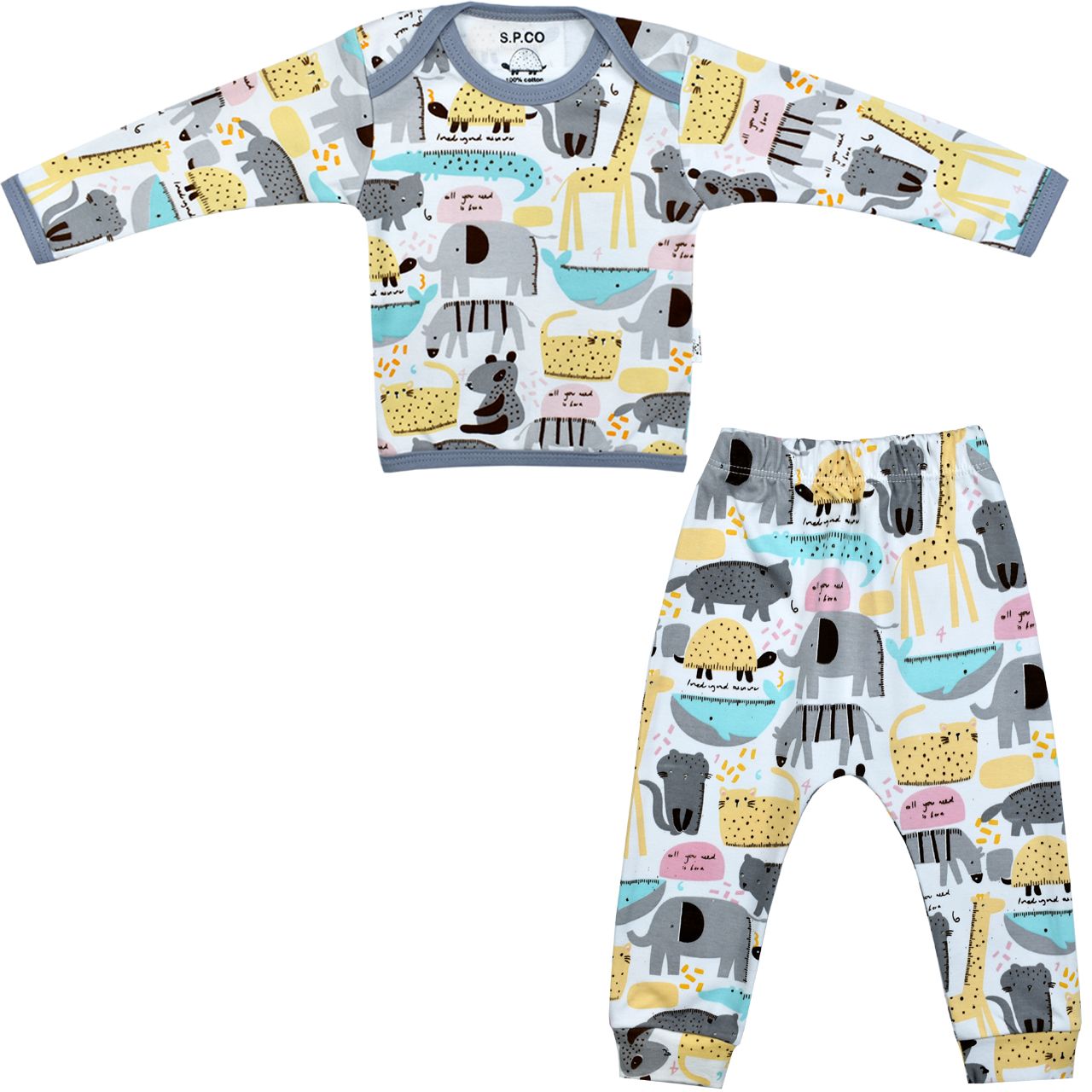 ست تی شرت و شلوار نوزادی اسپیکو مدل zoo کد 1 -  - 1