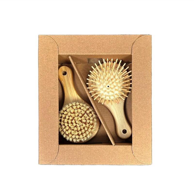 عکس شماره 4 : ست شانه و برس کودک مدل wood مجموعه 2 عددی
