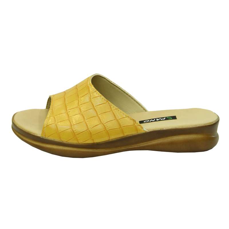 دمپایی زنانه پانو مدل سنگی کد 05 رنگ زرد