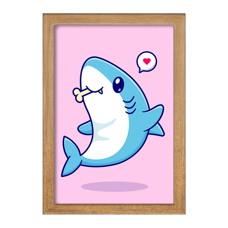 تابلو خندالو مدل حیوانات بامزه کوسه کد 29685