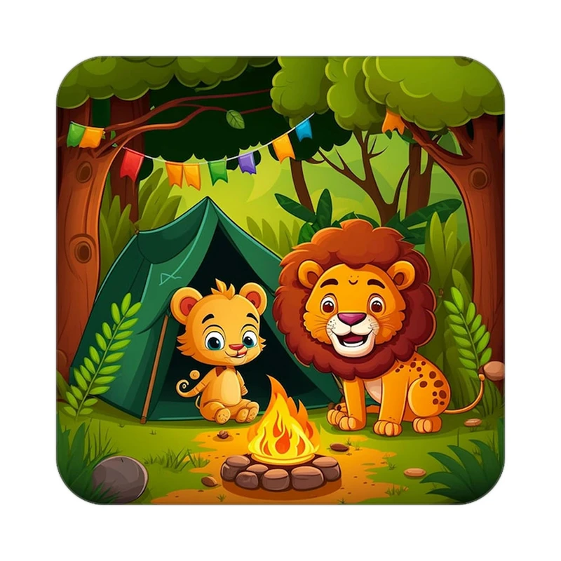 زیر لیوانی کاکتی طرح شیر مدل mp23135