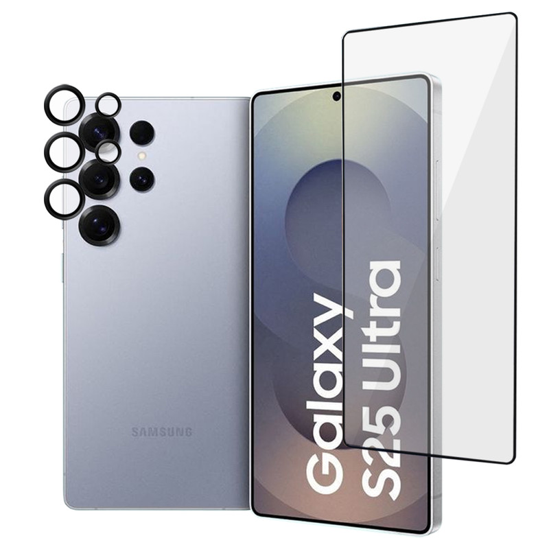 محافظ صفحه نمایش آکوآرا مدل Full-Pack مناسب برای گوشی موبایل سامسونگ Galaxy S25 Ultra 5G به همراه محافظ لنز دوربین