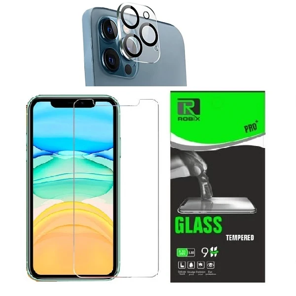 محافظ صفحه نمایش روبیکس مدل SA-IP12x مناسب برای گوشی موبایل اپل iphone 12Promax به همراه محافظ لنز دوربین
