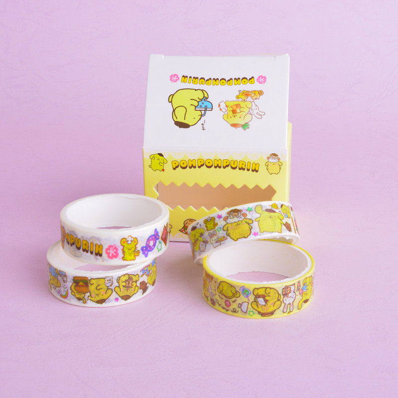 چسب نواری مدل واشی طرح ملودی و دوستان عرض 1.5 سانتی متر بسته 4 عددی