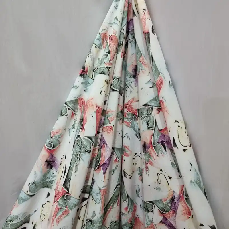 پارچه لباس مدل کودری نخی طرح آبرنگی کد A