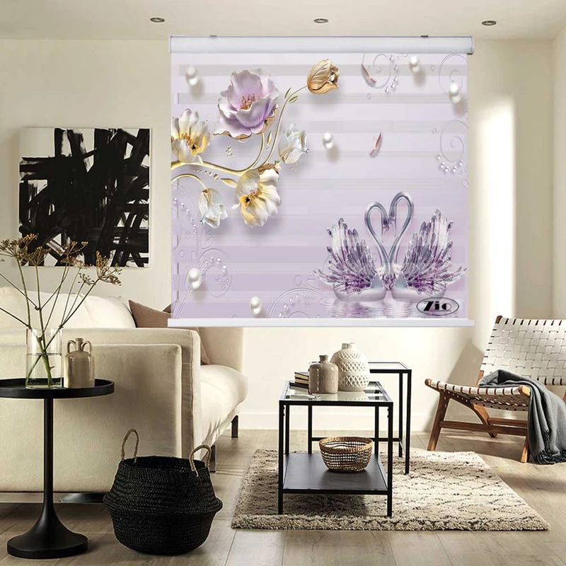 پرده زبرا زیو کد 3D1183 سایز 150x300 سانتی متر