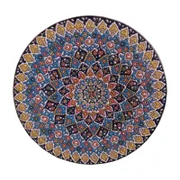 بشقاب دیوارکوب سفالی مدل میناکاری