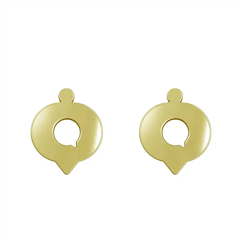 گوشواره طلا 18 عیار زنانه مدوپد مدل علامت کامنت کد GA1-16035