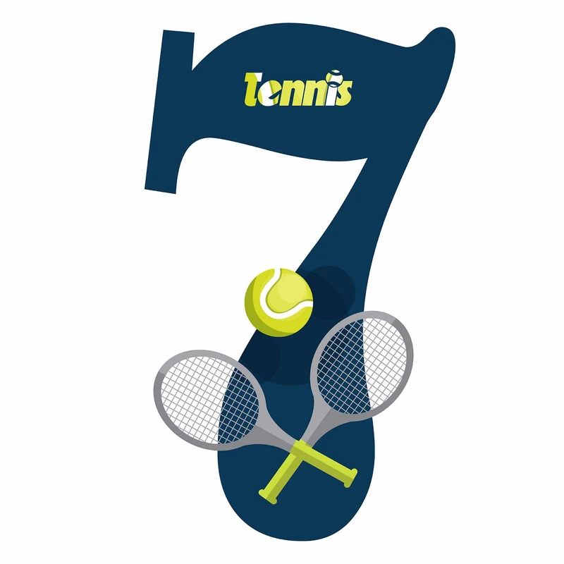 استند رومیزی تولد مدل عدد 7 طرح تنیس کد 1360