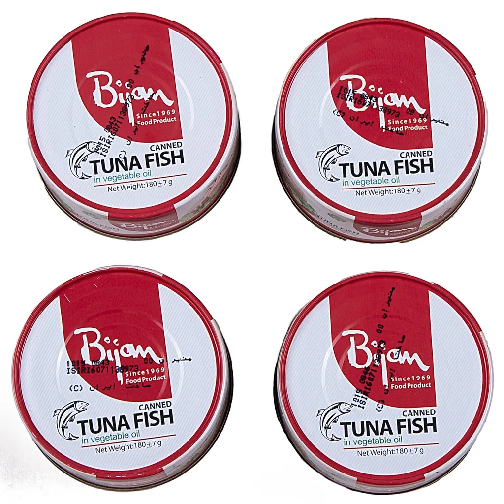 کنسرو ماهی تن در روغن گیاهی بیژن - 180 گرم بسته 4 عددی