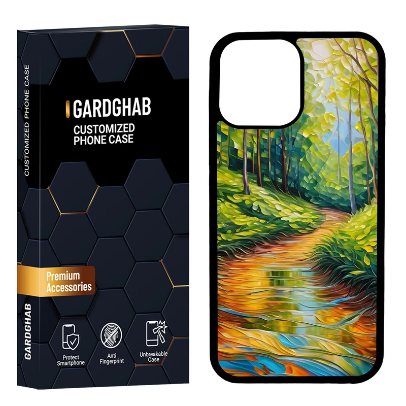 کاور گارد قاب مدل پشت گلس هنری مناسب برای گوشی موبایل اپل iPhone 13 Pro Max