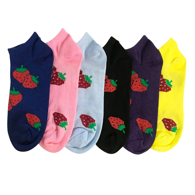 جوراب زنانه گی دُلان مدل توت فرنگی کد 1 مجمموعه 6 عددی 