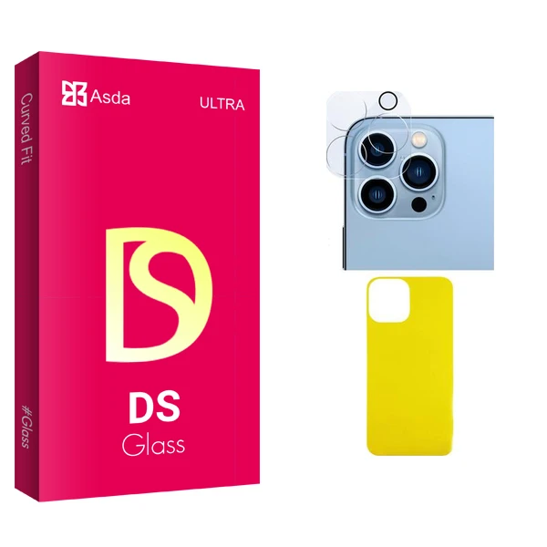 محافظ پشت گوشی آسدا مدل DS Glass FLL مناسب برای گوشی موبایل اپل iPhone 12 Pro  به همراه محافظ لنز دوربین