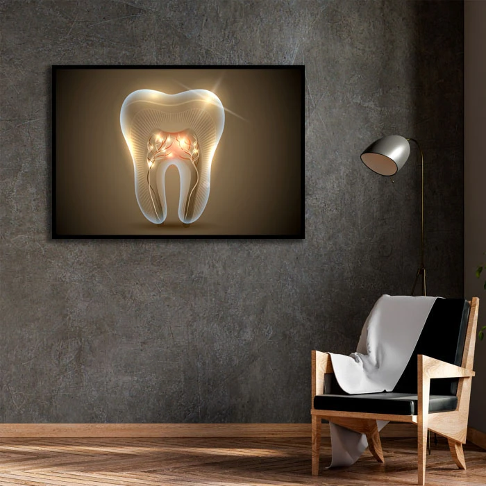 تابلو بکلیت طرح دندانپزشکی مدل B-D2198 فریم مشکی