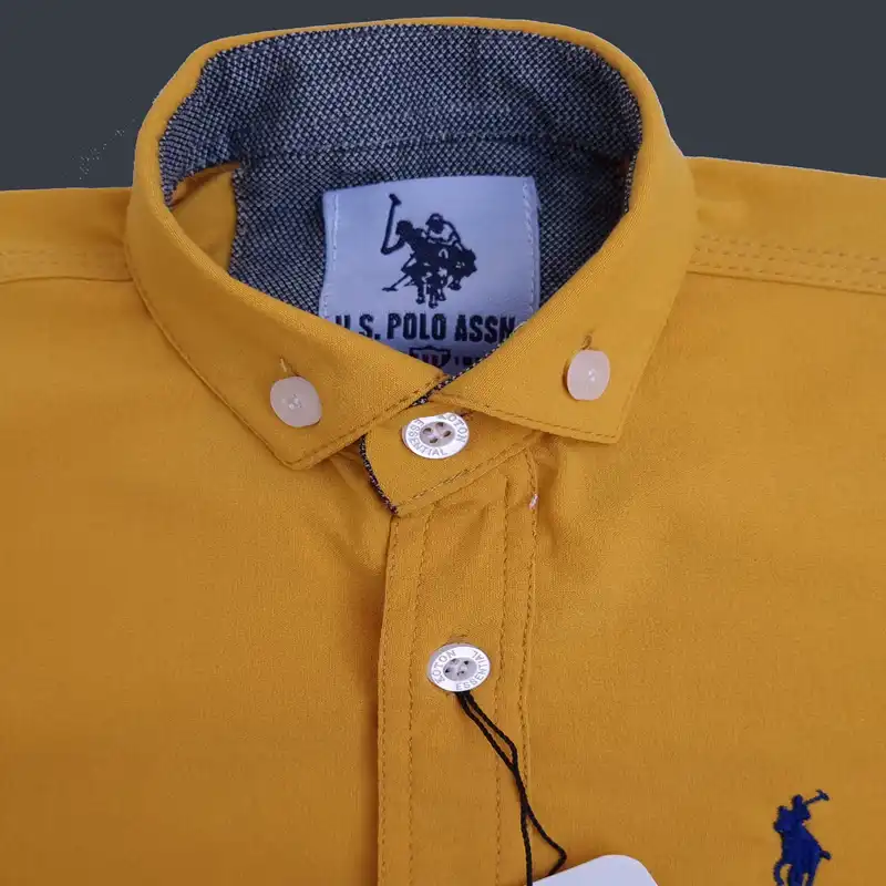 پیراهن پسرانه پولو کد D1017 رنگ خردلی