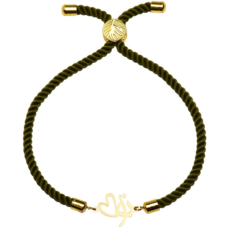 دستبند طلا 18 عیار زنانه کرابو تو و قلب مدل Kr2454 -  - 1