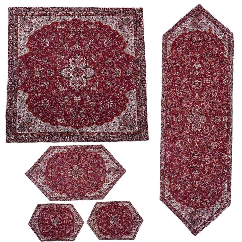 ست 5 تکه رومیزی ترمه کد 1011