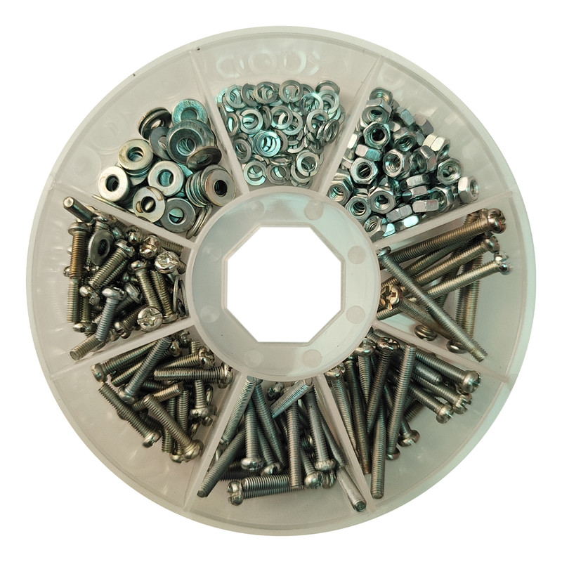 پیچ و مهره و واشر هامر مدل استوانه M3 بسته 340 عددی