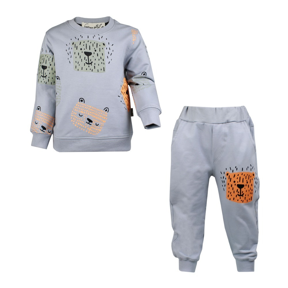 ست سویشرت و شلوار راحتی بچگانه مدل خرس نقطه ای