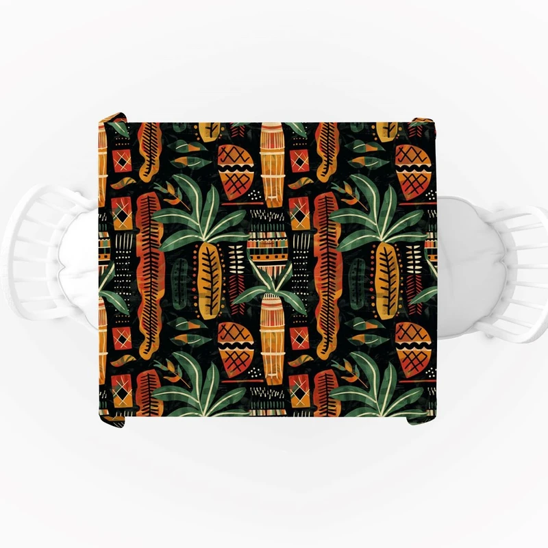 رومیزی مدل مربع مخمل طرح نخل استوایی کد 11026