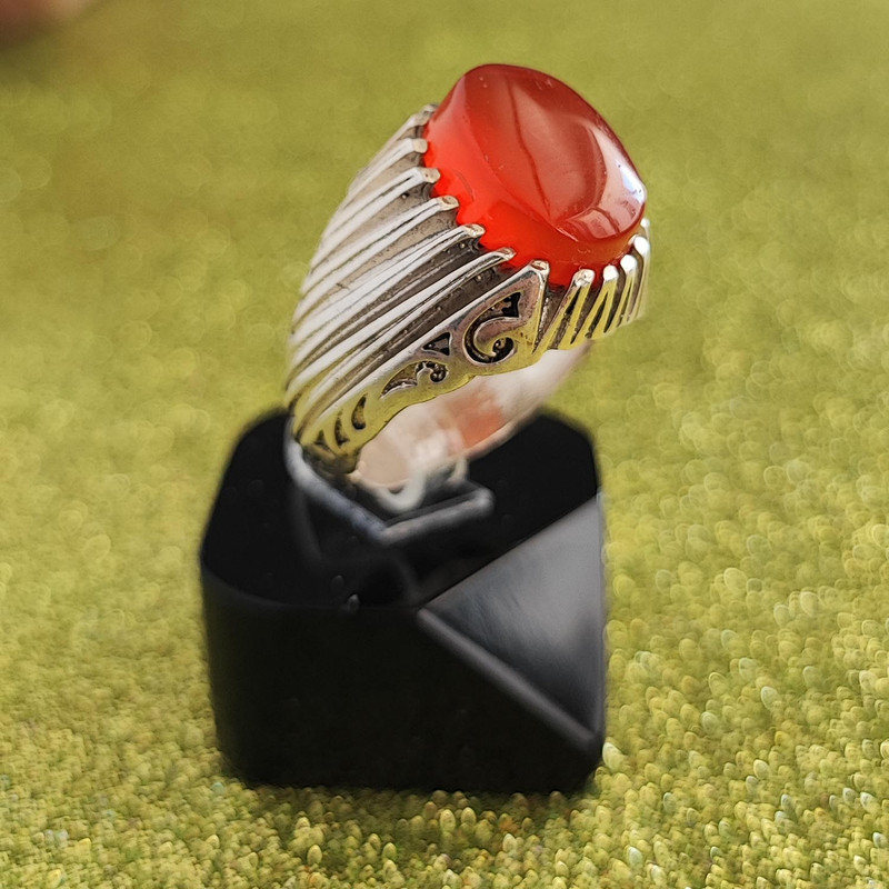 انگشتر نقره مردانه مدل عقیق یمنی MY1022 انگشتر نقره مردانه مدل عقیق یمنی MY1022