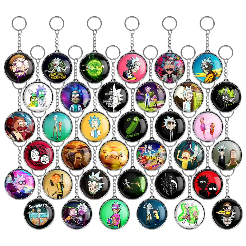 جاکلیدی خندالو طرح ریک و مورتی Rick and Morty مدل دوطرفه کد 107 مجموعه 36 عددی