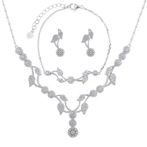 نیم ست نقره زنانه مدل گل کد M3142