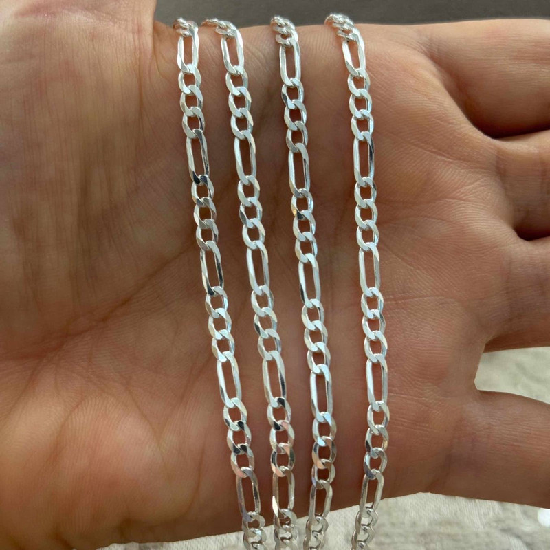 زنجیر نقره مردانه مدل فیگارو roz10 زنجیر نقره مردانه مدل فیگارو roz10