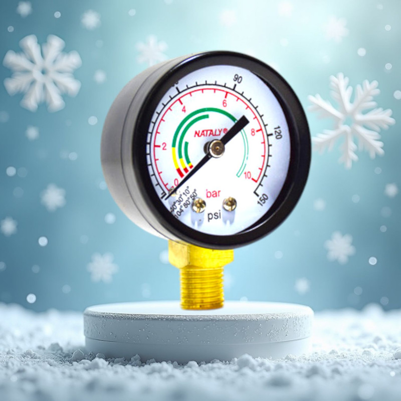 گیج فشار پمپ باد ناتالی مدل 10 بار کد 150