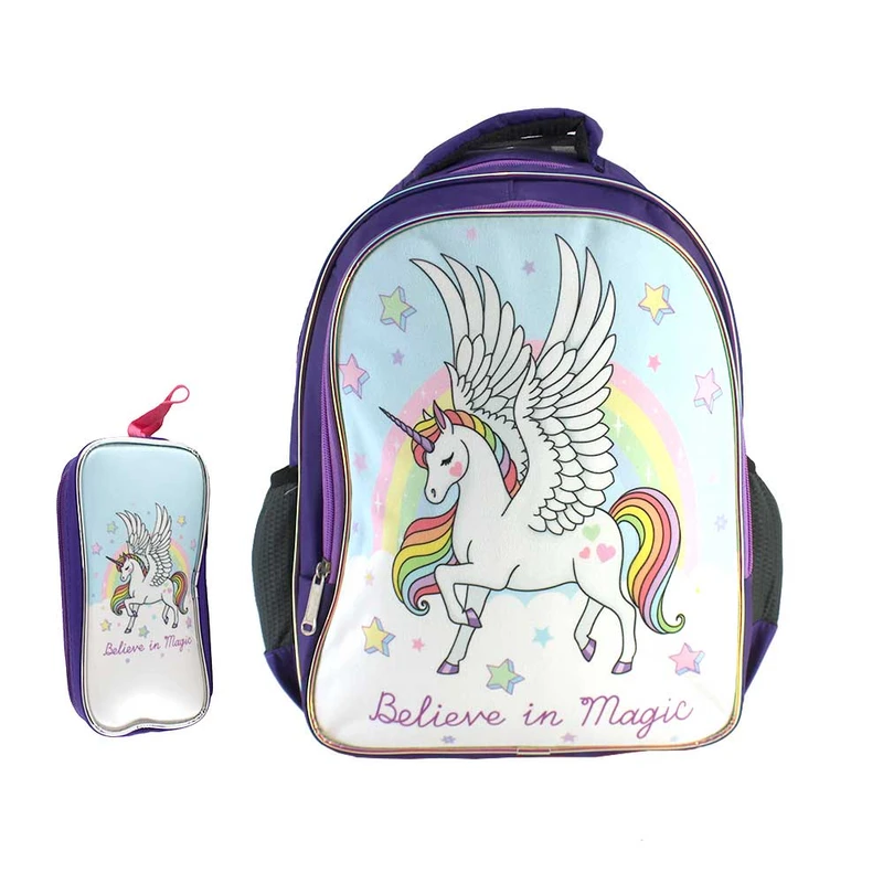 کوله پشتی مدل تک شاخ یونیکورن fay-52-2z به همراه جامدادی