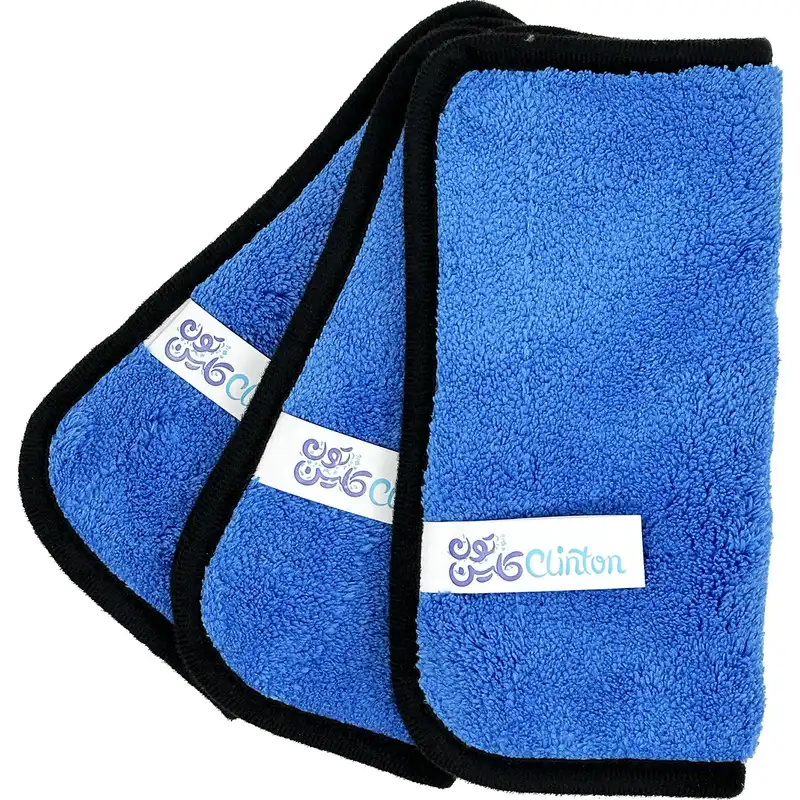 دستمال نظافت خودرو کلینتون مدل سوپر میکروفایبر 6030 مجموعه سه عددی