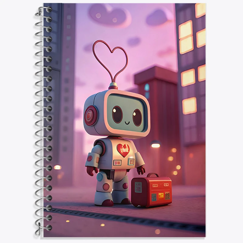 دفتر لغت 50 برگ خندالو طرح ربات بامزه کد F8046