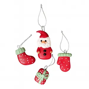 آویز تزیینی مدل بابانوئل بسته 4 عددی 