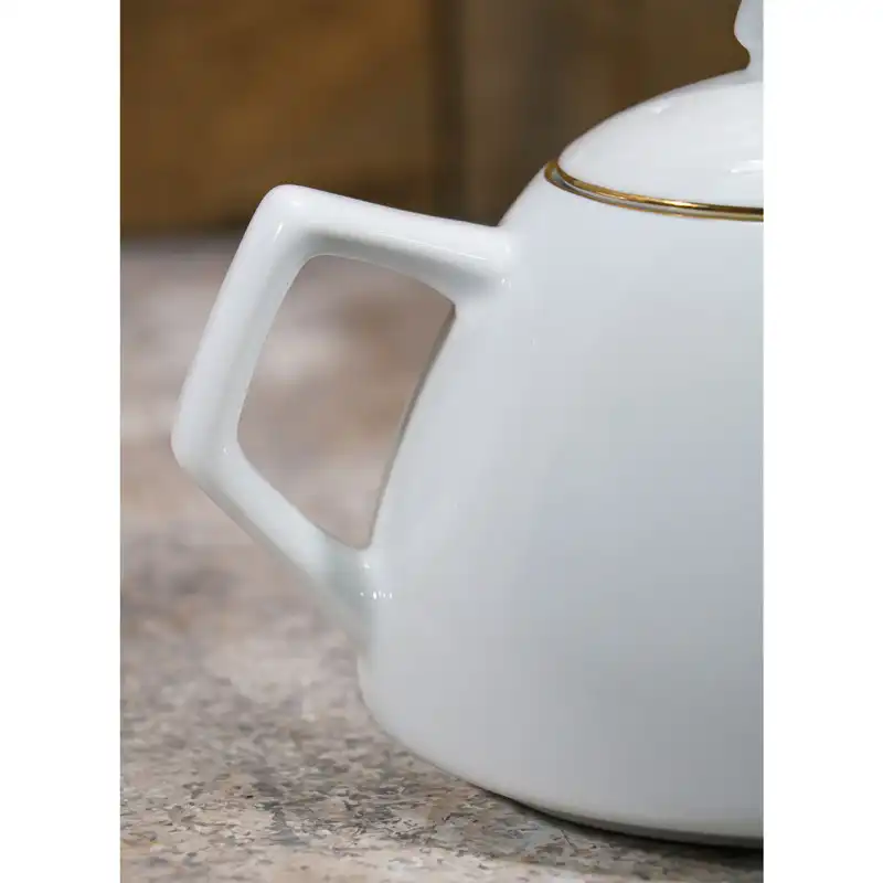 قوری شرکت صنایع چینی تقدیس مدل لب طلای کف پهن