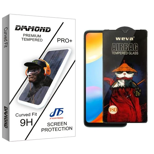 محافظ صفحه نمایش جی اف مدل Diamond2 Airbag مناسب برای گوشی موبایل شیائومی Redmi 10C / Redmi 12C / Poco C40 / Redmi A3