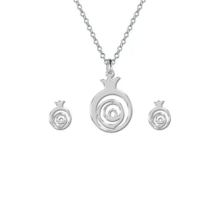 نیم ست نقره ترمه 1 طرح انار کد L1