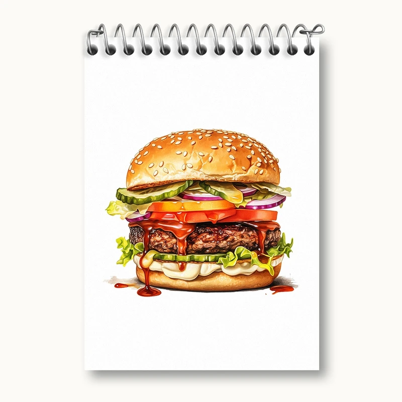 دفتر یادداشت 50 برگ خندالو مدل فست فود (Fast Food) کد 36559