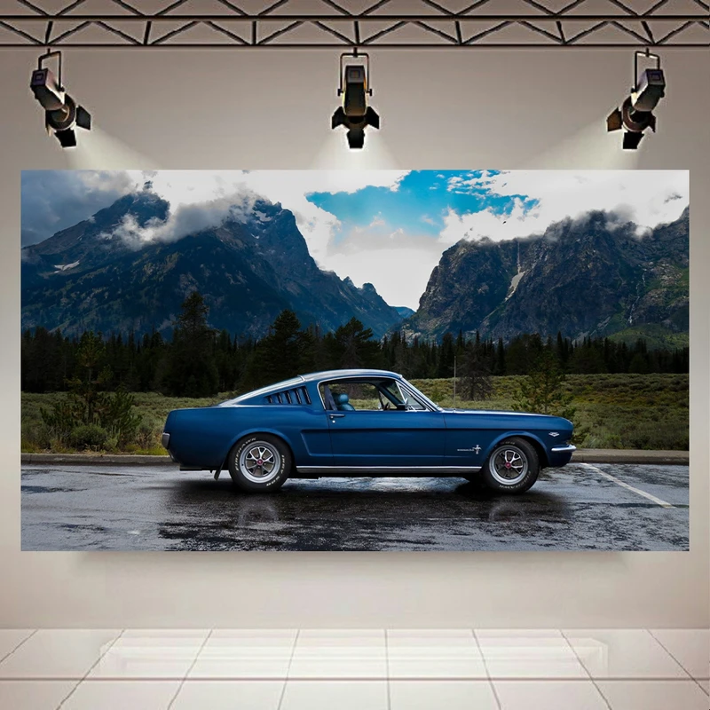 تابلو شاسی طرح ماشین مدل فورد موستانگ Fastback(1968) کد AR8230