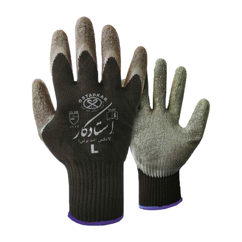 دستکش ایمنی استاد کار مدل ds53 کد 8566 بسته 6 عددی