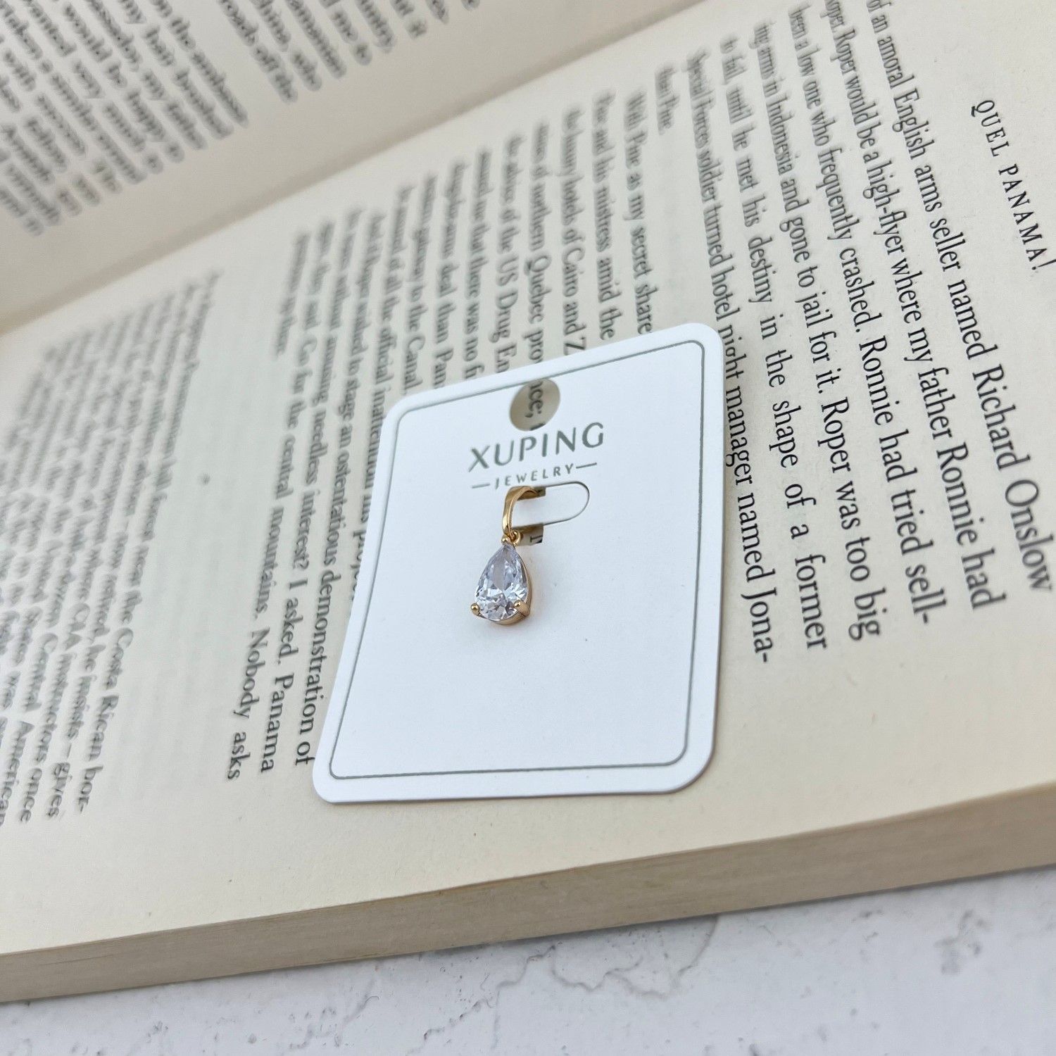 آویز گردنبند زنانه ژوپینگ مدل اشک کد N4608 -  - 3