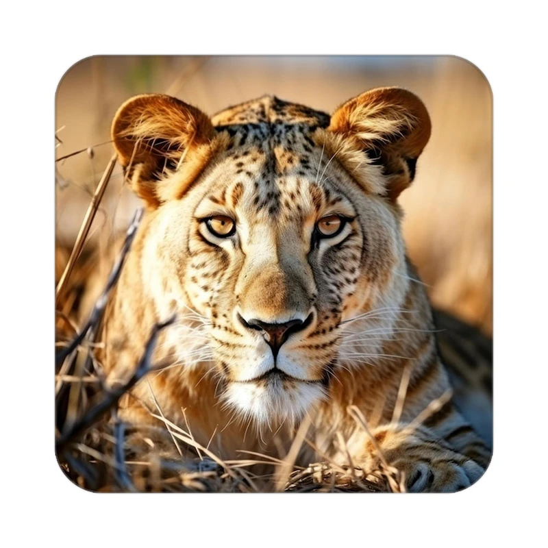 زیر لیوانی کاکتی طرح شیر مدل mp24070