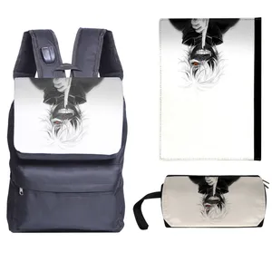 کوله پشتی  طرح توکیو غول مدل kjk50 به همراه جامدادی و کلاسور