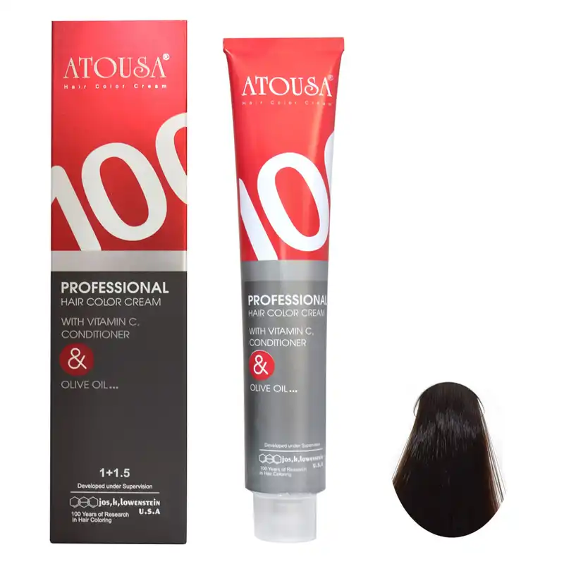 رنگ مو آتوسا شماره W4 حجم 100 میلی لیتر رنگ قهوه ای شکلاتی روشن