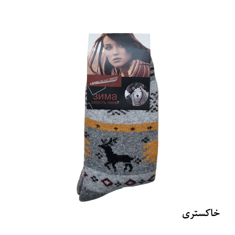 جوراب ساق بلند زنانه مدل پشمی و حوله ای