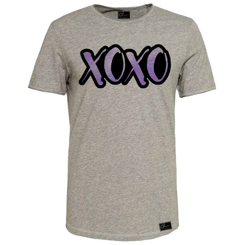 تیشرت آستین کوتاه مردانه مدل xoxo کد J231 رنگ طوسی