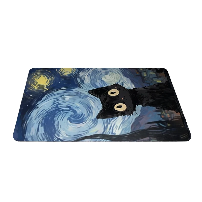 ماوس پد مدل گربه  در شب پر ستاره سایز 24x37 سانتی متر