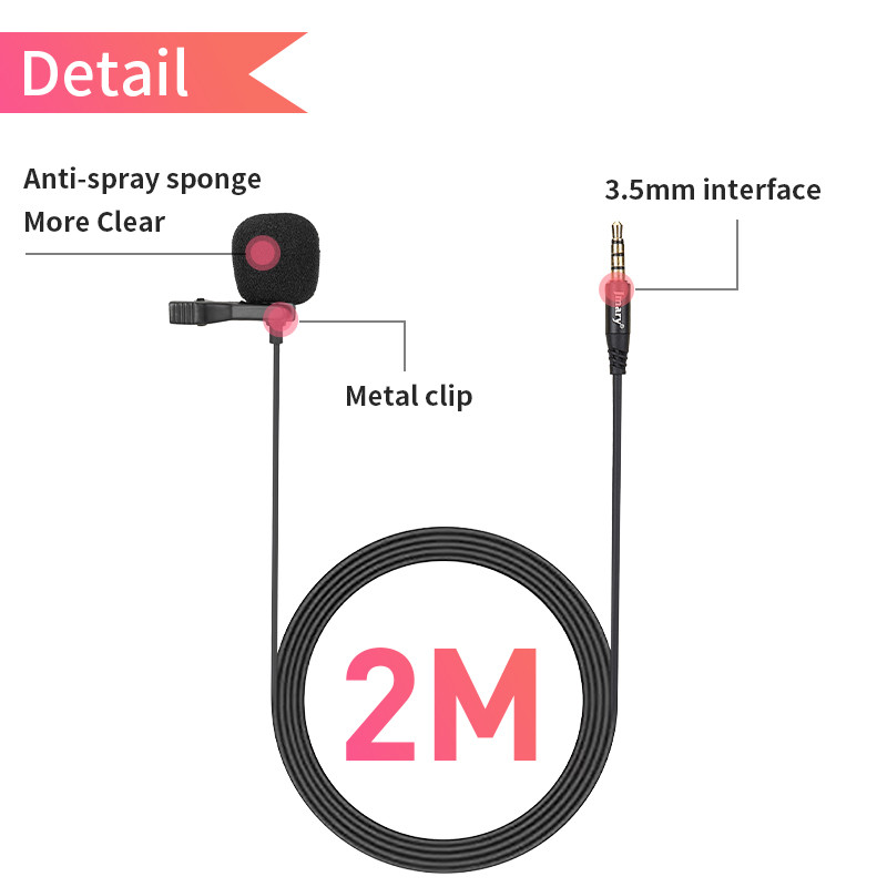 Jmary Micro-Cravate Mic PRO, AUX, Cable Voix Hi-Fi ,Enregistrement  audio/vidéo MC-R1 à prix pas cher