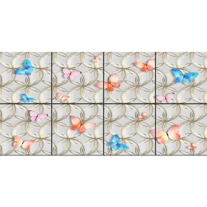 تایل سقفی آسمان مجازی طرح پروانه های رنگارنگ کد 400 سایز 60x60 سانتی متر مجموعه 8 عددی