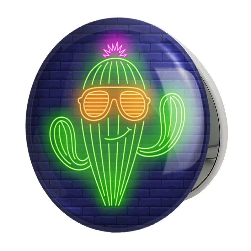 آینه جیبی خندالو طرح کاکتوس مدل تاشو کد 5288 